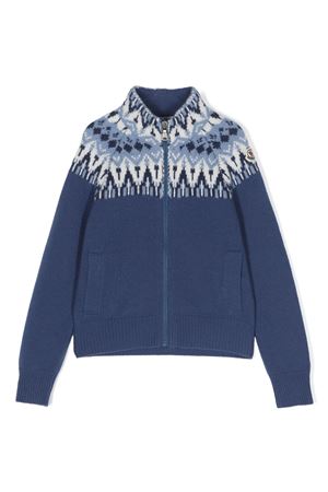 blue wool hoodie MONCLER KIDS | 9B00002M1241F70